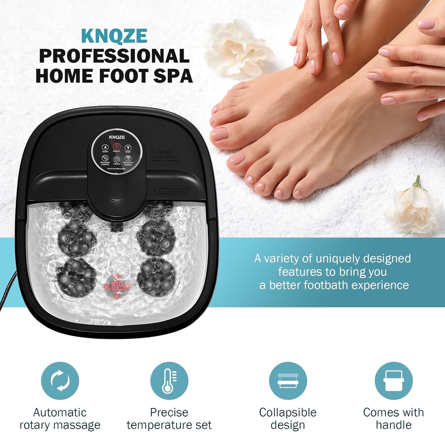 Multifunctional Electric Foot Bath Barrel with Remote Control and Massage (For Elderly, Portable, Household)