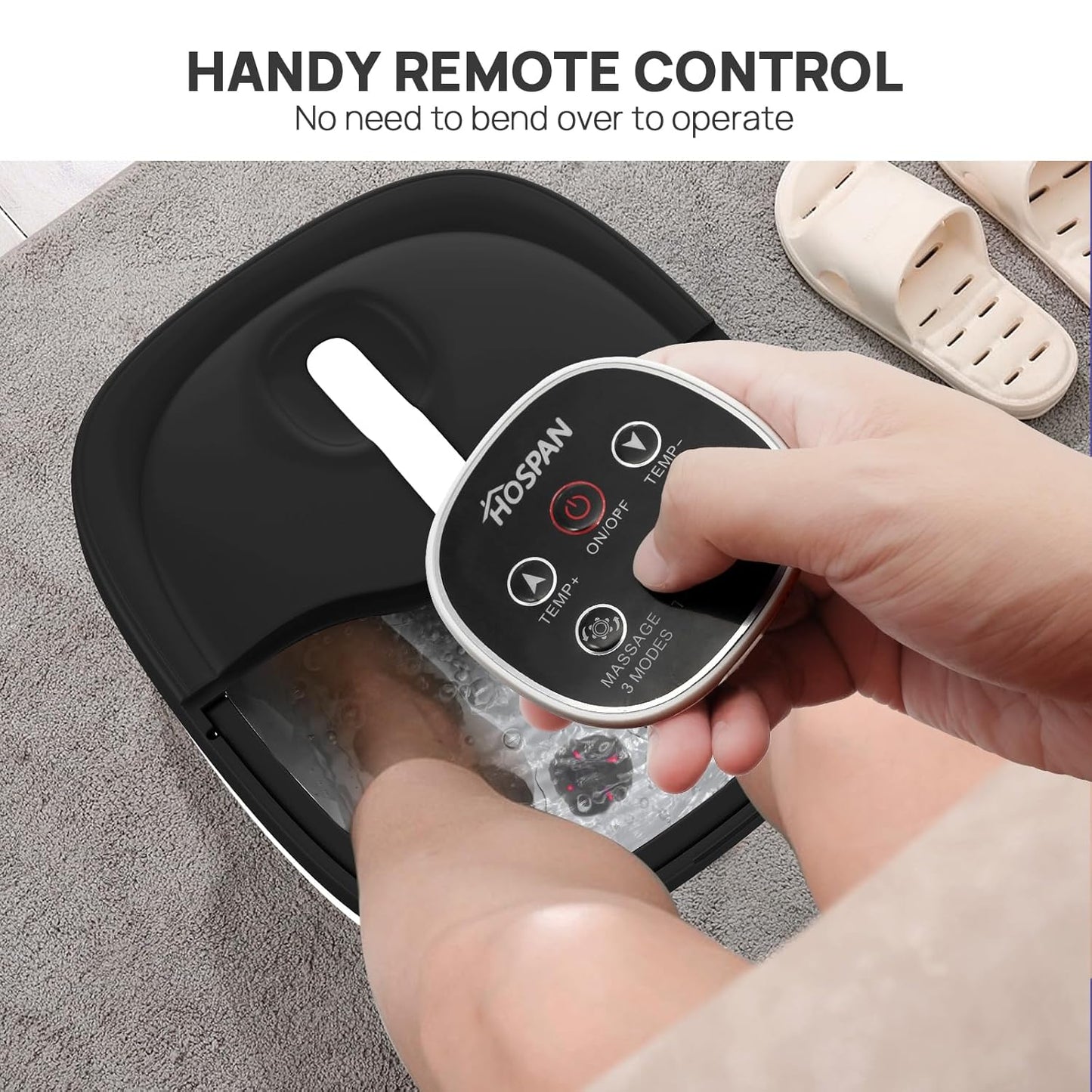 Heated Foot Spa,
Foldable Foot Bath,
Massage Foot Spa,
Collapsible Foot Soaker,
Foot Spa with Heat and Massage,
Portable Foot Spa,
Electric Foot Bath Massager,
HOSPAN FS02A Foot Spa,
Foot Soaking Tub with Heat,
Home Foot Spa Machine,